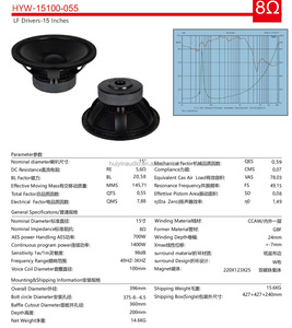 Subwoofer de 15 pulgadas de bajo precio, altavoz de graves de imanes duales de bobina de 4 pulgadas RMS de 700W para sistema de matriz de línea, puede agregar Logotipo de marca, 15100-055 - Product Image 4