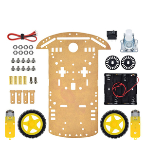 TZT-Kit de Chasis de coche Robot inteligente, Motor nuevo, codificador de velocidad, batería, caja 2WD para Arduino, Envío Gratis