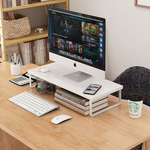 Supporto di Base per Computer Desktop in legno staffa con mensola in metallo per aumentare l'utilizzo della tastiera da scrivania per la casa - Product Image 5