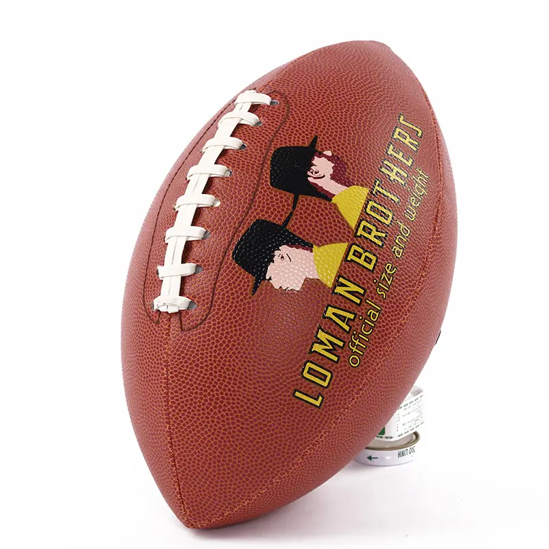Высокое Качество Пользовательский логотип Кожа pu Футбол профессиональный коричневый регби Размер 3 6 9 американский футбол