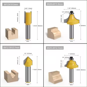 Freze kesicisi 12 adet 1/4 inç profesyonel ahşap araçları freze uçları setleri karbür freze uçları kesiciler cnc freze uçları kiti - Product Image 3