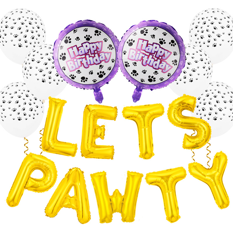gold LETS PAWTY SET