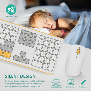 Combo de teclado y mouse inalámbricos de tamaño completo de 2,4 GHz, teclado ruso inalámbrico con teclado numérico para computadora, PC, computadora de escritorio, computadora portátil - Product Image 6
