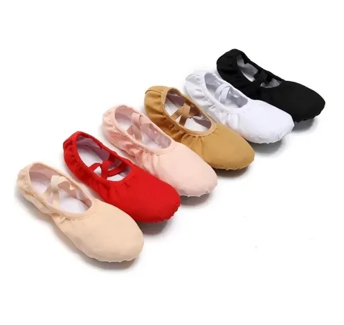 Factory Price Ballet Shoes for Girls Practise Ballet Slipper Dance Shoe Canvas Split Sole Ballet Shoes for Women Kids Toddlers