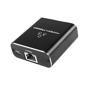 1合2网络分离器1000Mbps RJ45适配器千兆转换器互联网以太网8P8C扩展器插头扩展 - Product Image 1