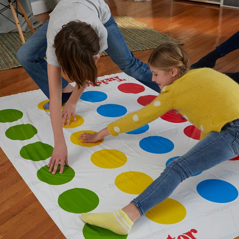 Bajo MOQ familia fiesta juego de mesa divertido multicolor personalizado chico gigante Twister juego