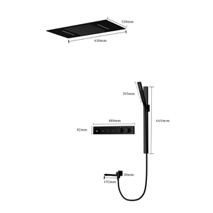 330*630mm Ceiling Shower Set LED Raining Fall <strong>Embedded</strong> Shower Head Constant Temperature Ceiling Mounted Thermostat Shower <strong>System</strong> - Product Image 2