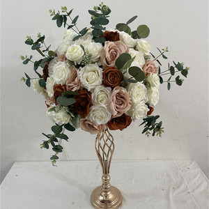 IFG 2023 New Arrivals 50cm Greenery Mixed White Burgundy Flowers Ball for Wedding <strong>Arrangemnt</strong>