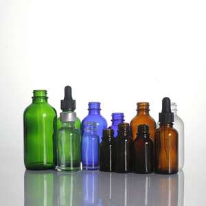 ריק 10ml 15ml 30ml 50ml 100ml ברור ירוק כחול שקופה צור קוסמטי חלבית זכוכית טפטפת בקבוק
