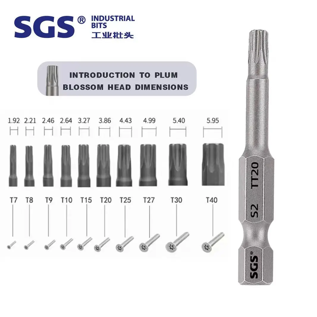 SGS nguồn nhà máy 1/4 ''trình điều khiển hình lục giác 50mm Chiều dài Torx mà không có lỗ chèn bit