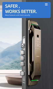 Cerradura de puerta inteligente con reconocimiento facial 3D Glomarket con cámara seguridad de huellas dactilares completamente automática Tuya Wifi cerradura inteligente Digital