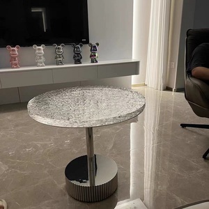 先生现代客厅咖啡桌套装不锈钢高端环绕口音桌别墅独特玻璃边桌