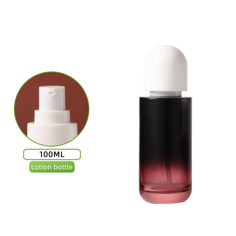 Botella de vino tinto de 100 ml, cabezal de loción blanca + cubierta blanca yunshang
