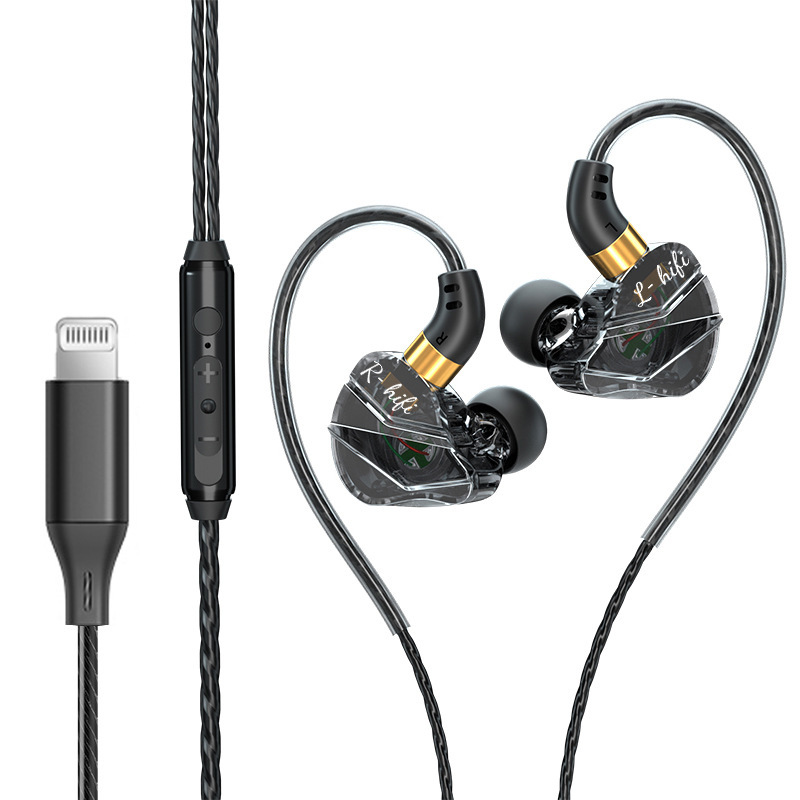 Conector Lightning S16 para Apple con embalaje - Negro