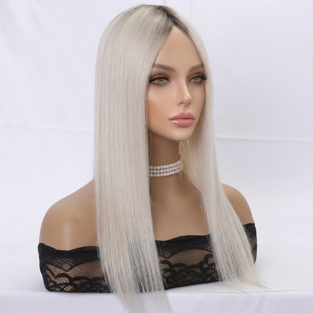 #Blond glacé avec des racines foncées