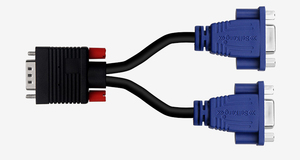 Cable de señal VGA de 30cm macho a 2 puertos hembra HD15pin vga, dos pantallas separadas, adaptador de monitor dual Y divisor, cable de ordenador vga - Product Image 5