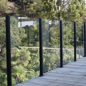 Thép không gỉ 304 cầu thang lan can lan can với kính kẹp Bạc kim loại lan can kính Vườn Cầu Thang lan can Hệ Thống Bài - Product Image 3