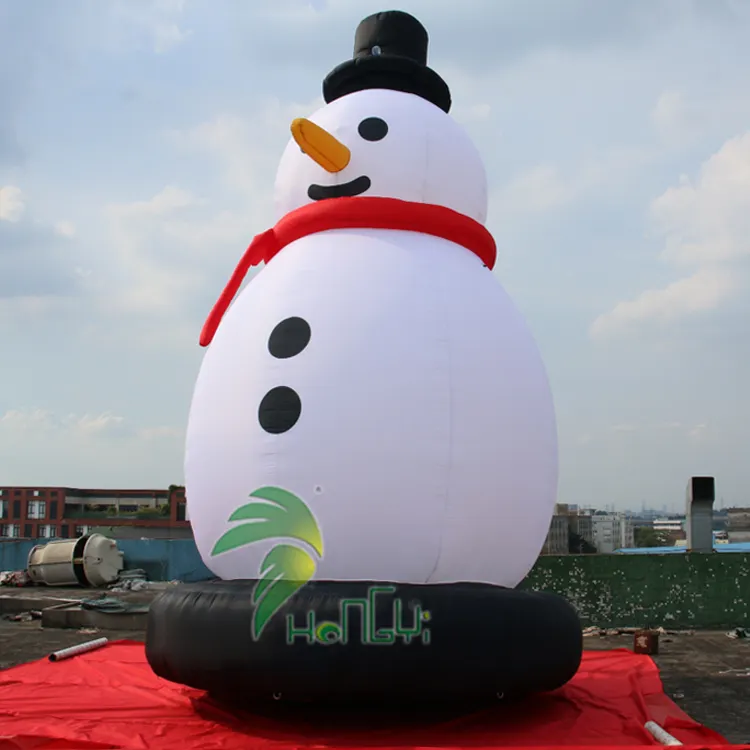 Muñeco de nieve inflable de 30 pies, adorno de Navidad de Papá Noel para exteriores, juguete de globo de nieve