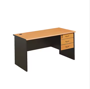 Wooden <strong>Computer</strong> Desk with <strong>Three</strong> Drawers - Compact and Minimalist Office Desk <strong>for</strong> Reception Use - Product Image 1