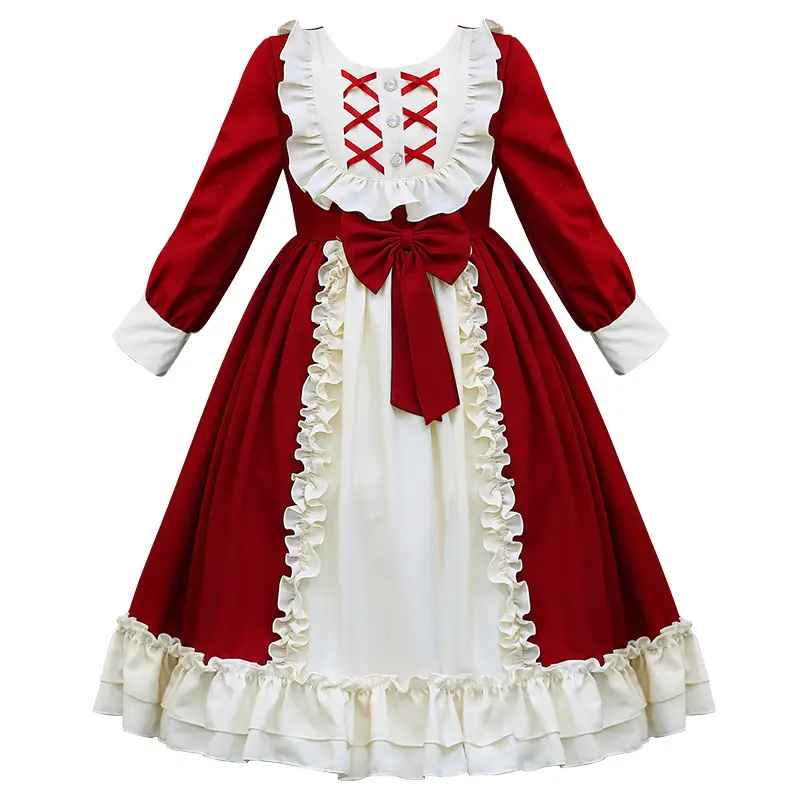 Vestido vermelho pirita para meninas, vestido de casamento adolescente, vestidos infantis de 3-12 anos de idade, elegante, vestido de festa de aniversário