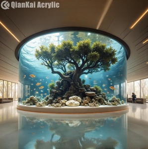 Grandes fenêtres d'aquarium marin de style moderne aquarium en fibre de verre corail artificiel mural d'aquarium récif fournisseurs d'aquarium - Product Image 2