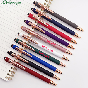 Promotional Cheapest Aluminum Ballpoint Stylus <strong>Pen</strong> <strong>With</strong> Soft <strong>Rubber</strong> Touch Screens Cheap Custom <strong>Logo</strong> for Mobile Phone Ball Point