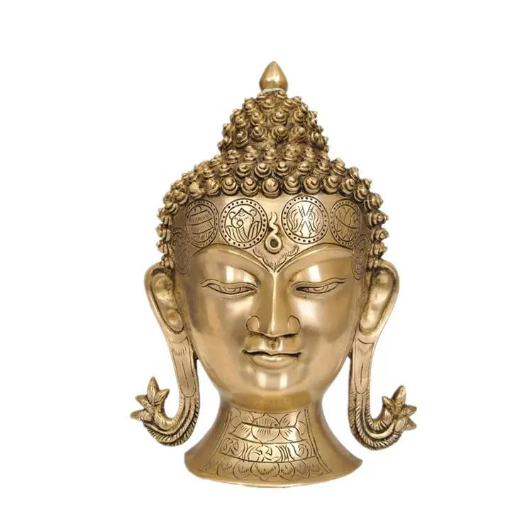 Religiöser Stein buddhistischer Mönch Skulptur Metallstatue Buddha-Kopf-Statue