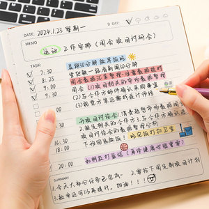 热销工厂聚氨酯皮革方形笔记本定制日用计划员学校未注明日期记事本 - Product Image 3