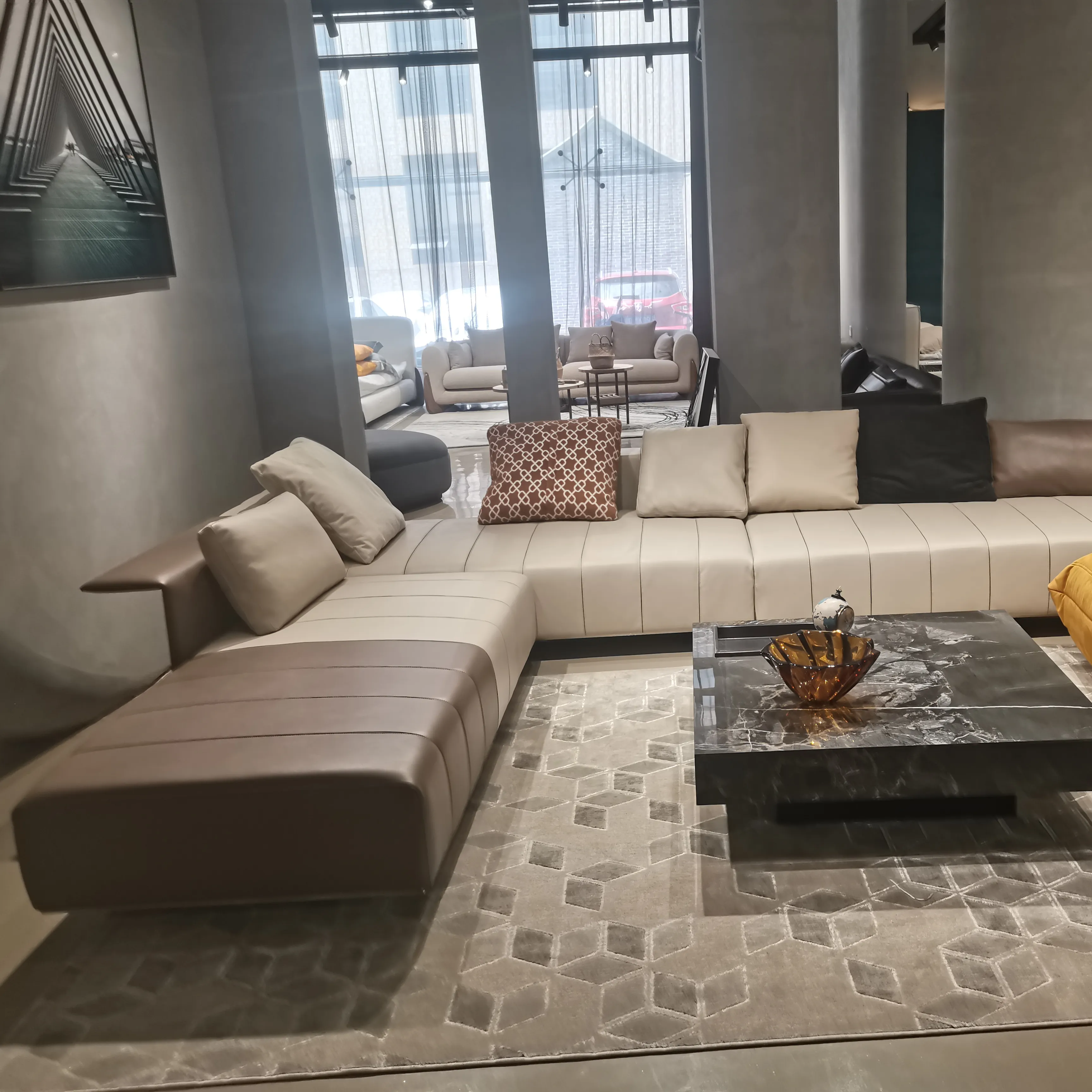 नवीनतम लक्जरी कमरे में रहने वाले कोने सोफे के लिए कारखाने प्रत्यक्ष निर्माण इतालवी फर्नीचर होटल और विला फर्नीचर डिजाइन