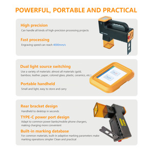 CNC LY 25W Handheld Laser Fiber Marking Machine <strong>Printer</strong> for Advertising Company Marking Dates Logo <strong>QR</strong> Codes Bar Codes on Metal - Product Image 6