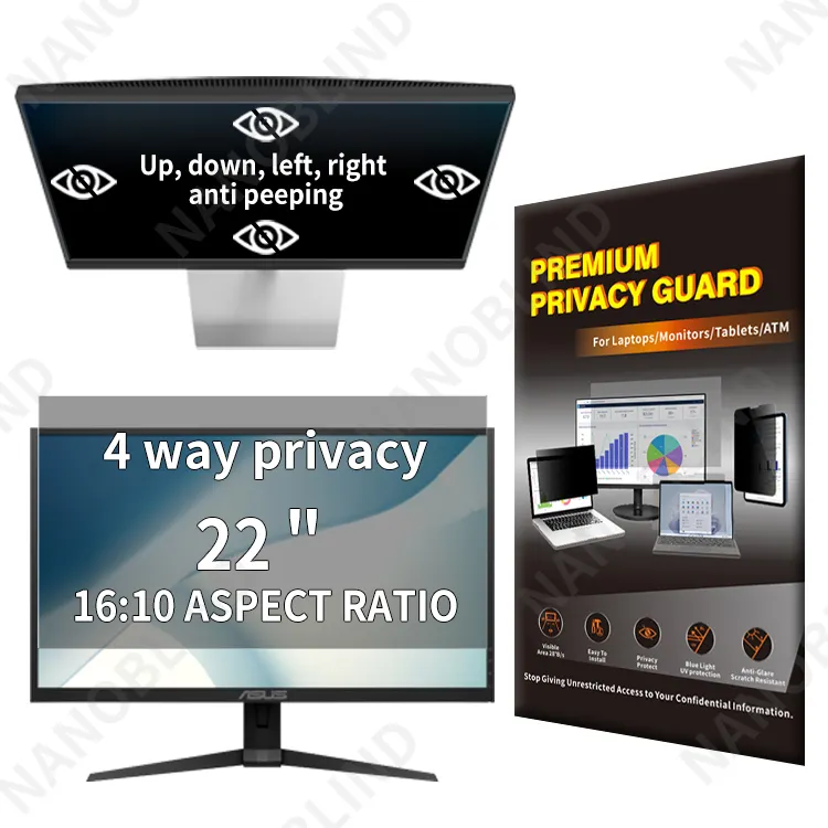 Protezione Privacy NANOBLIND 2 vie Anti spia per Monitor 16:10 22 pollici protezione schermo Privacy rimovibile e lavabile