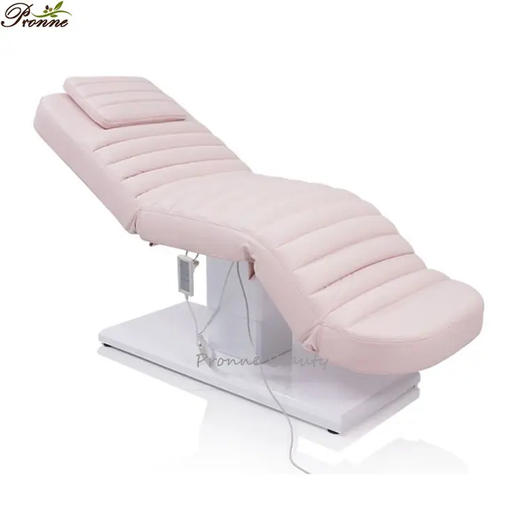 Lusso curvo rosa memory foam extension recliner chair 3 motors thai spa lettino da massaggio elettrico