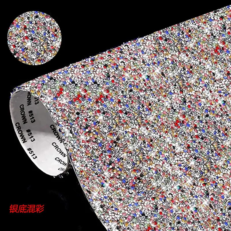 Hongcai 3mm couleur strass résine arrière caoutchouc diamant autocollant bricolage chaussures vêtements accessoires décoratif strass transfert