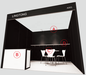 (11) Publicidad de pared modular estándar de 4m de altura R8 Shell Scheme Event Display Fair Expo Exhibition Stand con marco de fascia de tela - Product Image 1