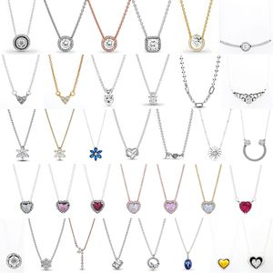 925スターリングシルバーロマンチックハートペンダントネックレスジルコン付きマイクロインレイ光沢のあるクラビクルチェーン付き女性用子供用