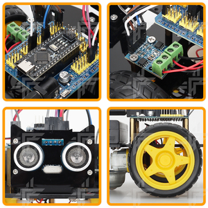 Werkseitiges 2WD-Roboterkit Ultraschall-Hindernis vermeidung Smart Robot Car Kit Open Source Programming Starter Kit für ArduIDE - Product Image 4