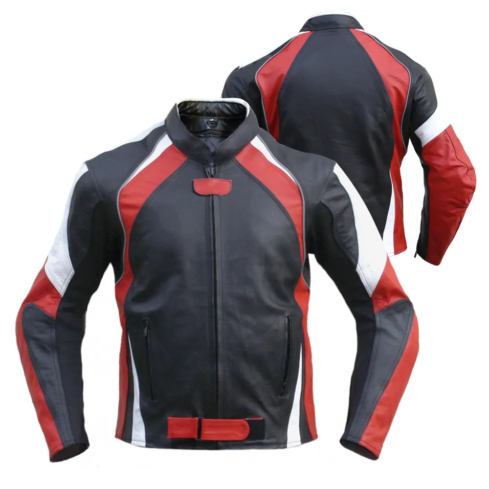 Heren Motorfiets Motorfiets Race Jack Waterdicht \ Mens Leren Motorjassen Zwart Moto Rijden Motor Race Jack