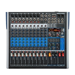 BT-12プロフェッショナルオーディオサウンドミキサーミキシングコンソール12チャンネル、EQ内蔵24 DSP LCDディスプレイ、カラオケ用REC DJコントローラー - Product Image 1
