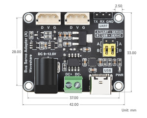 Serielle Waves hare-Bus-Servo treiber platine, integriert Servo-Netzteil und Servo controller für Raspberry Pi/Arduino/ESP32