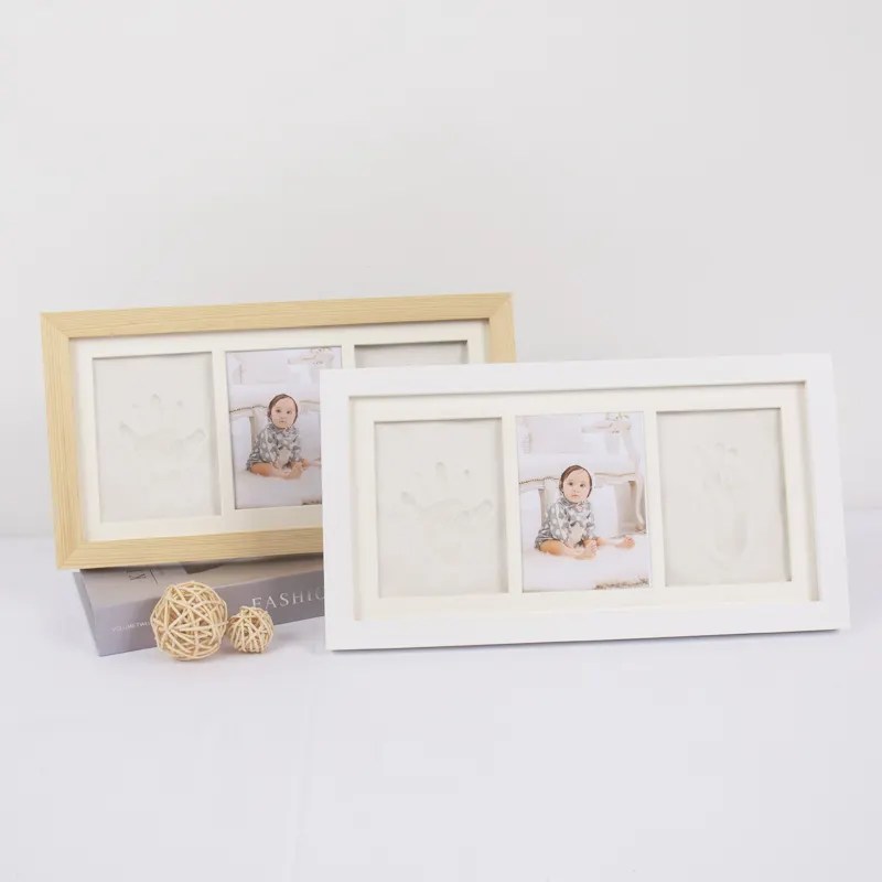 Adorno de impresión para pies de bebé, marco de fotos conmemorativo, decoración de escritorio para el hogar, marcos de fotos conmemorativos
