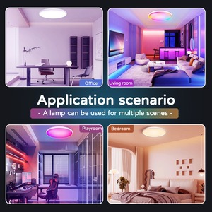 WIFI akıllı fikstür 24W RGBCW renkli yuvarlak dim ses uzaktan kumanda LED tavan ışık - Product Image 6