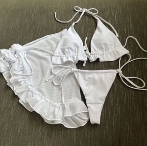 ジャスト到着6色ベーシックビキニセット3ピース水着Sheer Beach Sarong - Product Image 6