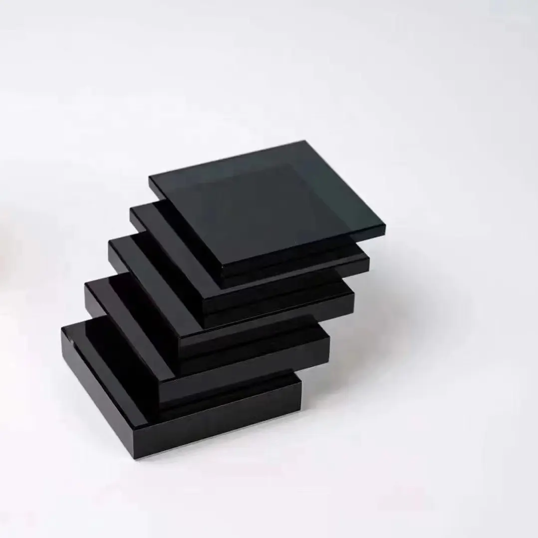 Vidrio flotado negro 5 6 8 10 12 15mm el tamaño se puede personalizar Stock abundante