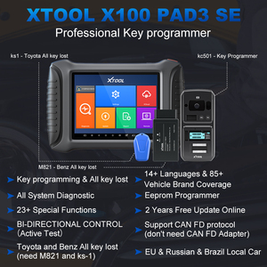 Nuova chiave di programmazione strumenti diagnostici sistema completo OBD2 38 + funzioni di Reset attivo Test Auto chiave programmatore XTOOL X100 PAD3 SE