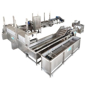 CE 1000 kg/hr Lavadora automática a presión continua Vegetal Fruta Burbuja Lavado Enjuague Secado Máquina de clasificación Línea de procesamiento - Product Image 1