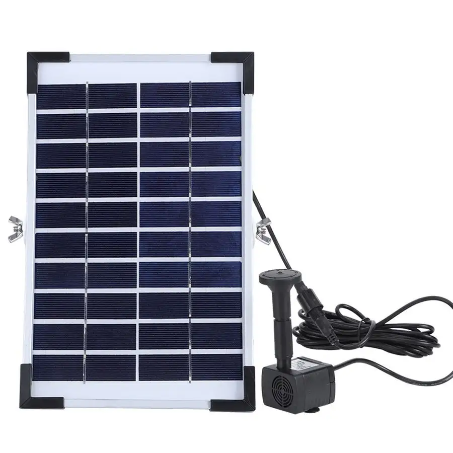 5W 10V 태양 광 발전 패널 워터 펌프 정원 장식 190L/h 태양 전지 패널 펌프 급수 시스템 어항 용 에너지 절약 키트