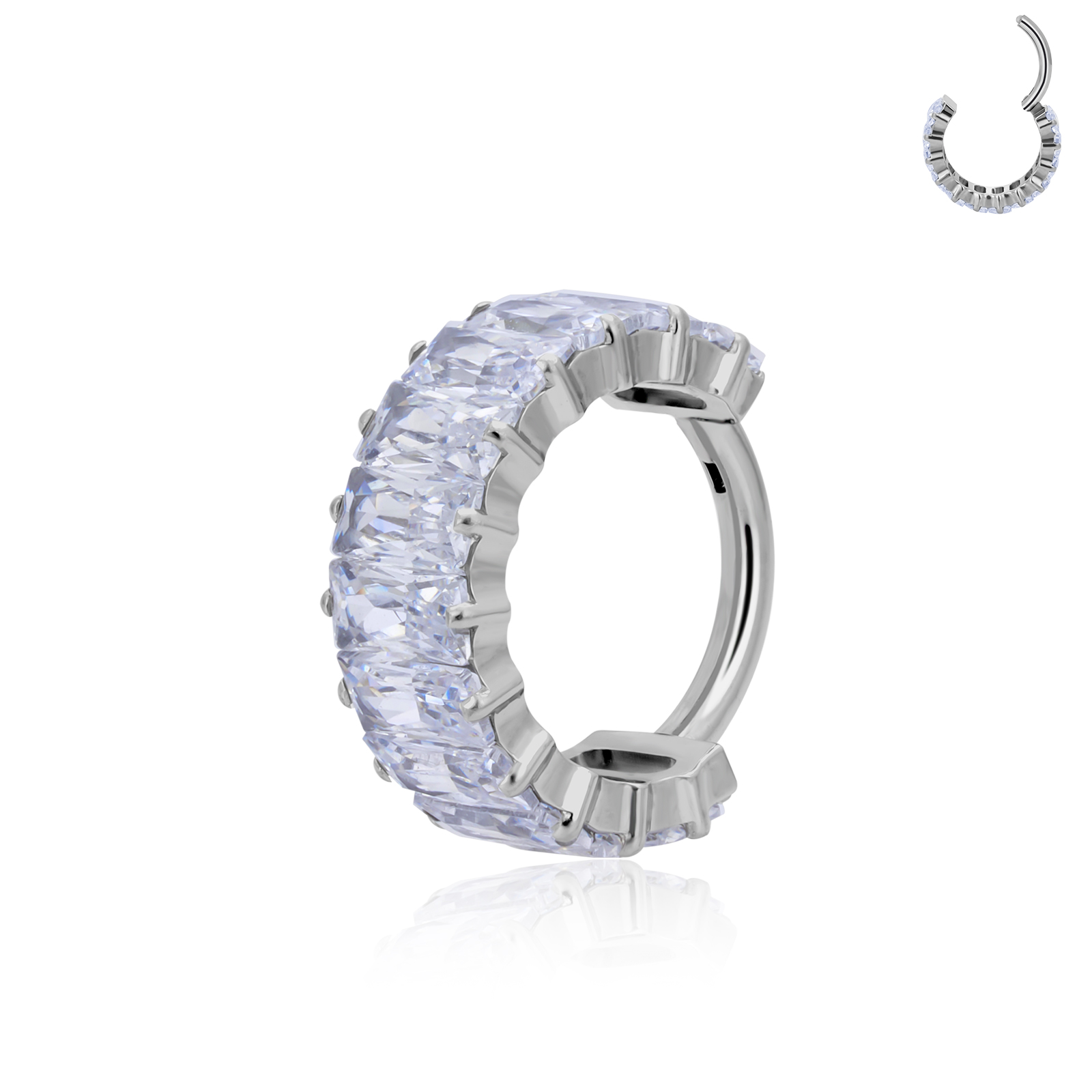 CZ blanco plateado