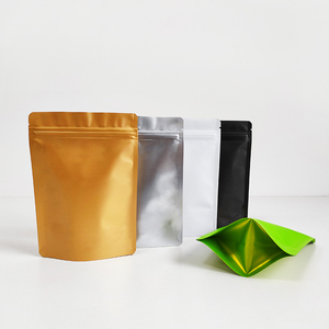10x15cm Black White Gold Green Silver Matte Stand up Zipper Mylar Resealable Packing Bags Aluminum Zipper Sealing <strong>Pouch</strong>