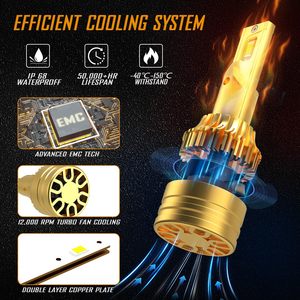 Chevy Cruze 2011-2015 LED ışık ampuller için Combo, 9008 yüksek düşük LED ve H8 sis ampuller, 6000K beyaz, 11000lm, 1 paket = 4 adet - Product Image 4