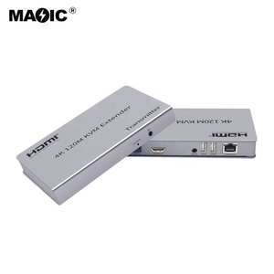 200m 120m 4k Hdmi至RJ45 Lan Hdmi <span class=keywords><strong>Kvm</strong></span>扩展器，通过Ip以太网Cat6e Hdmi发射器接收器Tx Rx扩展器，带红外